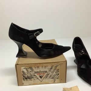 Vintage John Fluevog Goth Suede Heels sz 8 N